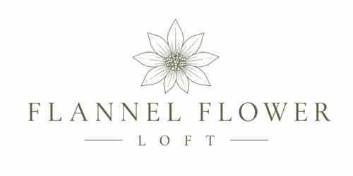 Flannel Flower Logo image and text